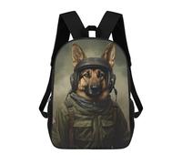 sinyumoney German Shepherd Soldier Mochila Para Niños, Adolescentes Y Estudiantes, Mochilas Para Niñas, Mochilas Para Niños Pequeños, Primaria Y Secundaria 17inch