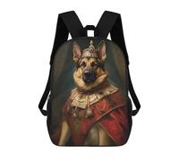 sinyumoney German Shepherd The King Mochilas De 17 Pulgadas Para Niños, Mochilas Escolares Impresas En 3D Para Estudiantes De Primaria Y Secundaria, Para Niños Y Niñas.