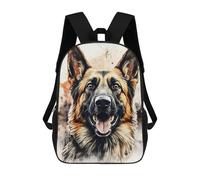 sinyumoney German Shepherd Watercolor Mochila Escolar Infantil Impresa En 3D Para Niños, Mochilas De Viaje De Alta Capacidad, Bolsas Para Libros, Mochila Escolar Infantil 17inch