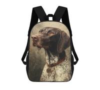 sinyumoney German Shorthaired Pointer Painting Mochila Escolar Infantil Impresa En 3D 17inch Mochilas De Moda Para Niños De Primaria Y Secundaria