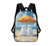 sinyumoney Ghost Couple on The Beach Mochila Impresa En 3D Para Niños, Mochila Escolar, Mochilas De Viaje Para Niños, Bolsas De Libros De Alta Capacidad, Mochila Infantil 17inch