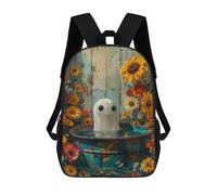 sinyumoney Ghost in A Flower Bath Mochila Escolar Mochila De Día Mochila De Negocios Mochila Impermeable Para Libros Para Hombres/mujeres 17inch