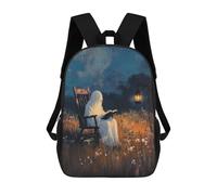 sinyumoney Ghost Reading Book in Field Mochilas Escolares, De Viaje Y Universitarias Para Hombres, Mujeres Y Adolescentes 17inch