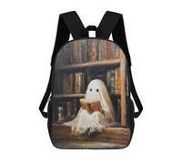 sinyumoney Ghost Reading Book in Library-1 Mochilas Infantiles Impresas En 3D De 17 Pulgadas. Mochila Escolar Informal Impresa En 3D Para Niños De Primaria Y Secundaria.