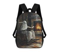 sinyumoney Ghost Reading by Fireplace Mochila Escolar Infantil De 17 Pulgadas Con Estampado 3D, Mochila Moderna Para Niños, Mochilas De Viaje, Bolsas Para Libros, Mochila Escolar Infantil