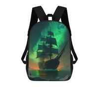 sinyumoney Ghost Ship Green Mochila Escolar Ligera Para Aeropuerto, Estudiantes Universitarios, Mochila Para Adolescentes, Chicas, Chicos, Mujeres Y Hombres 17inch