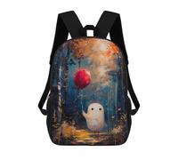 sinyumoney Ghost with Ballon Forest Mochilas Para Niños Y Estudiantes, Mochilas Escolares Impresas En 3D, Mochilas Para Estudiantes De Primaria Y Secundaria, Mochilas Para Niños Y Niñas 17inch