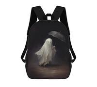 sinyumoney Ghost with Umbrella in Rain Mochila Escolar Para Secundaria Y Preparatoria. Mochila Informal Para Adolescentes, Chicas, Chicos, Mujeres Y Hombres. 17inch