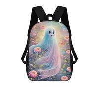sinyumoney Ghostly Garden Fantasy-2 Mochila Escolar Infantil De 17 Pulgadas, Impresa En 3D, Estilo Casual, Para Niños, Ideal Para Viajes, Como Mochila Escolar O Para Llevar Libros.