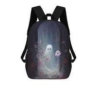 sinyumoney Ghostly Garden Portal Mochila Escolar Infantil De 17 Pulgadas, Impresa En 3D, Estilo Casual, Para Niños, Ideal Para Viajes, Como Mochila Escolar O Para Llevar Libros.