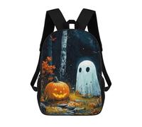sinyumoney Ghostly Halloween Forest Mochila Escolar De Moda Para Estudiantes, Adecuada Para Niños Y Niñas, Mochila Informal Para Viajes Al Aire Libre, Esencial Para El Día A Día 17inch