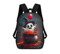 sinyumoney Ghostly Witch in Cauldron Mochilas Impresas En 3D 17inch Mochila Escolar Infantil Para Exteriores, Mochila Informal De Día, Bolsas De Viaje Informales Para Estudiantes De Secundaria