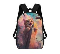 sinyumoney Giant Cat Attack Building Mochilas Infantiles Impresas En 3D, Mochilas De Moda Informales, Mochilas De Viaje Bonitas, Mochilas Informales Para Exteriores Para Niños Y Niñas 17inch