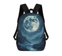 sinyumoney Giant Moon Over Mountains Mochila Escolar Para Niños, Mochila Escolar Impresa En 3D Para Estudiantes De Primaria Y Secundaria 17inch