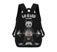 sinyumoney Giant Panda Weightlifting Mochilas Para Niños Mochila Escolar De Moda Mochila Escolar Impresa En 3D Para Niños Estudiantes De Primaria Y Secundaria 17inch