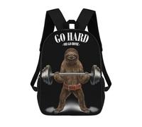 sinyumoney Giant Sloth Weightlifting Mochila Ronaldo, Mochila Infantil, Mochila Escolar Para Estudiantes, Mochila Para Libros, Mochila Escolar Impresa En 3D Para Niños Y Niñas, 17inch