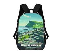 sinyumoney Giants Causeway, Northern Ireland Illustration Mochila Impermeable Para Ordenador Portátil Para Niños/niñas/adolescentes 17inch