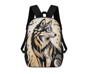 sinyumoney Gilded Mosaic - Turquoise Wolf of Celestial Majesty Mochila Escolar, Mochila De Negocios, Mochila Impermeable Para Libros Para Hombres, Mujeres Y Adolescentes 17inch