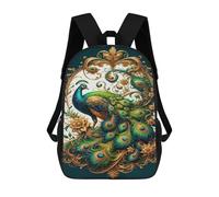 sinyumoney Gilded Peacock Artwork Mochilas Escolares Resistentes Al Agua, Mochilas De Viaje, Bolsas Para Computadoras Portátiles Para Adolescentes, Niñas, Niños, Mujeres Y Hombres 17inch