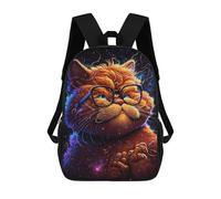sinyumoney Ginger Cat with Glasses Mochilas De 17 Pulgadas Para Niños, Mochilas Escolares Impresas En 3D Para Estudiantes De Primaria Y Secundaria, Para Niños Y Niñas.