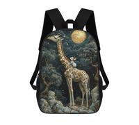 sinyumoney Giraffe And Mouse Under Stars Mochila Escolar Para Niños Con Impresión 3D, Mochila Moderna Para Niños Y Niñas, Mochila Informal Para Estudiantes. 17inch