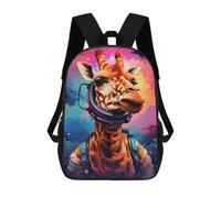sinyumoney Giraffe Astronaut Space Art Print-1 Mochilas Escolares Para La Escuela Secundaria, Preparatoria, Universidad Y Viajes Para Niños/niñas/adolescentes 17inch