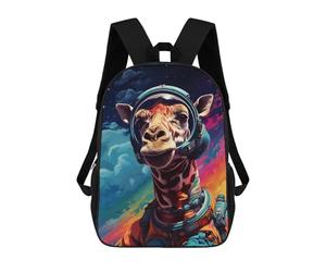 sinyumoney Giraffe Astronaut Space Art Print Mochila Escolar Ligera E Informal Para Adolescentes, Niños, Mujeres Y Hombres 17inch