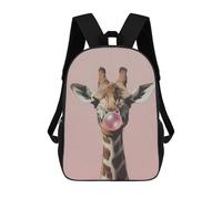 sinyumoney Giraffe Blowing Pink Bubble Gum Mochila Infantil Para Niñas, Mochila Escolar 3D, Mochila Para Niños Pequeños, Mochila Informal De Día, Mochila Escolar De Moda 17inch