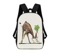 sinyumoney Giraffe Drinking in Toilet Mochila Escolar Para Niños Mochila Escolar Impresa En 3D Mochila Escolar De Moda Para Niños De Primaria Y Secundaria 17inch