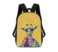 sinyumoney Giraffe Drinking Soda Pop Mochila Escolar Infantil De 17 Pulgadas, Mochila Escolar Impresa En 3D Para Niños De Primaria Y Secundaria