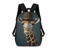 sinyumoney Giraffe Funny Animal Hat Mochila, Mochila Escolar Impresa En 3D, Bolsa Para El Almuerzo Escolar, Mochila De Viaje, Mochila Para Amigos, Mochila Escolar Para Niñas Y Niños 17inch