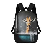 sinyumoney Giraffe in Bathtub with Bubbles Mochila Escolar Secundaria Informal Para Viajes Para Niños/niñas/adolescentes 17inch