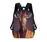 sinyumoney Giraffe in Fashionable Attire Mochila Escolar Para Niñas Y Niños, Mochilas De Gran Capacidad, Mochilas Ligeras Para Niños Y Estudiantes 17inch