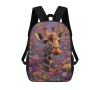 sinyumoney Giraffe in Flower Garden-3 Mochila Escolar Infantil Impresa En 3D 17inch Mochilas De Moda Para Niños De Primaria Y Secundaria