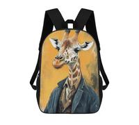 sinyumoney Giraffe in Suit Mochila, Mochila Escolar Impresa En 3D, Bolsa Para El Almuerzo Escolar, Mochila De Viaje, Mochila Para Amigos, Mochila Escolar Para Niñas Y Niños 17inch