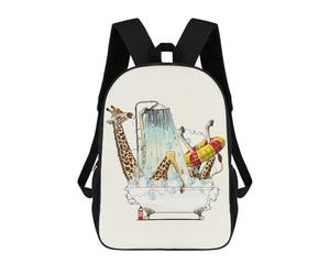 sinyumoney Giraffe in The Bath Mochila Escolar Para Niñas Y Niños, Mochilas De Gran Capacidad, Mochilas Ligeras Para Niños Y Estudiantes 17inch