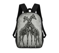 sinyumoney Giraffe Pair in Black And White Mochila Escolar Infantil Impresa En 3D, Mochila Informal De Moda Para Niños, Mochila De Viaje De Alta Capacidad Para Libros Para Niños 17inch