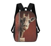 sinyumoney Giraffe Peeking Through Doorway Mochilas De 17 Pulgadas Para Niños, Mochilas Escolares Impresas En 3D Para Estudiantes De Primaria Y Secundaria, Para Niños Y Niñas.