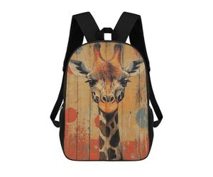 sinyumoney Giraffe Portrait on Wood Panel Whimsical Wildlife Art Mochila Infantil, Mochila Escolar Impresa En 3D, Mochila Para Niños Y Niñas, Mochila Escolar Ajustable Para La Escuela Primaria 17inch