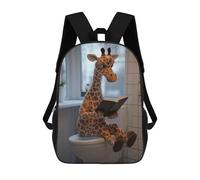 sinyumoney Giraffe Reading on Toilet Mochilas Infantiles Impresas En 3D De 17 Pulgadas. Mochila Escolar Informal Impresa En 3D Para Niños De Primaria Y Secundaria.