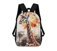 sinyumoney Giraffe Sun Watercolor Mochila Escolar Impresa En 3D 17inch Mochila Escolar Infantil Mochilas De Viaje Mochila Informal De Moda Para Niños Y Estudiantes