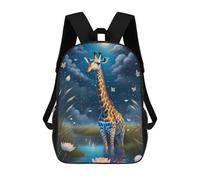 sinyumoney Giraffe Under Moonlit Sky Mochila Escolar Para Niños, Mochila Escolar De Gran Capacidad Para Niños, Mochila Escolar 3D, Regalos Para Niños 17inch