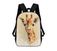 sinyumoney Giraffe Watercolor Painting Mochilas Para Niños 17inch Mochila Escolar Mochila Escolar Impresa En 3D Para Niños De Primaria Y Secundaria