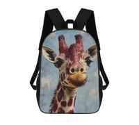 sinyumoney Giraffe with Big Eyes Painting Mochila Escolar Infantil De 17 Pulgadas, Impresa En 3D, Estilo Casual, Para Niños, Ideal Para Viajes, Como Mochila Escolar O Para Llevar Libros.