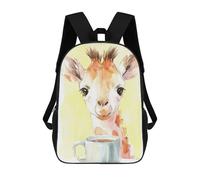 sinyumoney Giraffe with Coffee Mochilas Impresas En 3D Para Niños, Mochila Escolar, Mochila De Moda Para Niños De Primaria Y Secundaria 17inch