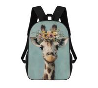 sinyumoney Giraffe with Flower Crown Art Print-1 Mochilas Infantiles Impresas En 3D De 17 Pulgadas. Mochila Escolar Informal Impresa En 3D Para Niños De Primaria Y Secundaria.