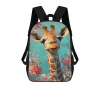sinyumoney Giraffe with Flowers Art Print Mochilas Para Niños 17inch Mochila Escolar Mochila Escolar Impresa En 3D Para Niños De Primaria Y Secundaria
