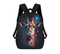 sinyumoney Giraffe with Glasses Art Print-6 Mochila Escolar Infantil Impresa En 3D 17inch Mochilas De Moda Para Niños De Primaria Y Secundaria