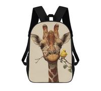 sinyumoney Giraffe with Yellow Bird on Branch Mochila Infantil De 17 Pulgadas, Mochila Escolar Con Estampado 3D De Dibujos Animados Para Niños Y Adolescentes.
