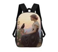 sinyumoney Girl And Bird at Sunset Mochila Escolar Impresa En 3D Para Niños, Mochila Escolar Informal De Moda Para Viajes Para Niños Y Estudiantes 17inch